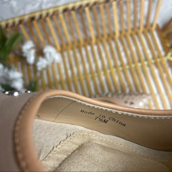 Diana Von Furstenberg Nude Silver Studded Heels sz 7.5 - Picture 8 of 10